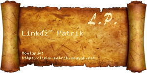 Linkó Patrik névjegykártya
